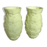Paire de vases en opaline Art déco  26cm