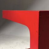 70's red lacquered side table
