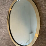 Vintage oval mirror in solid brass