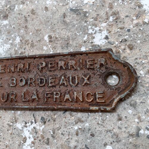 Petite plaque agricole industrielle Henri Perrier