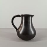 Modernist pitcher in black ceramic 50s