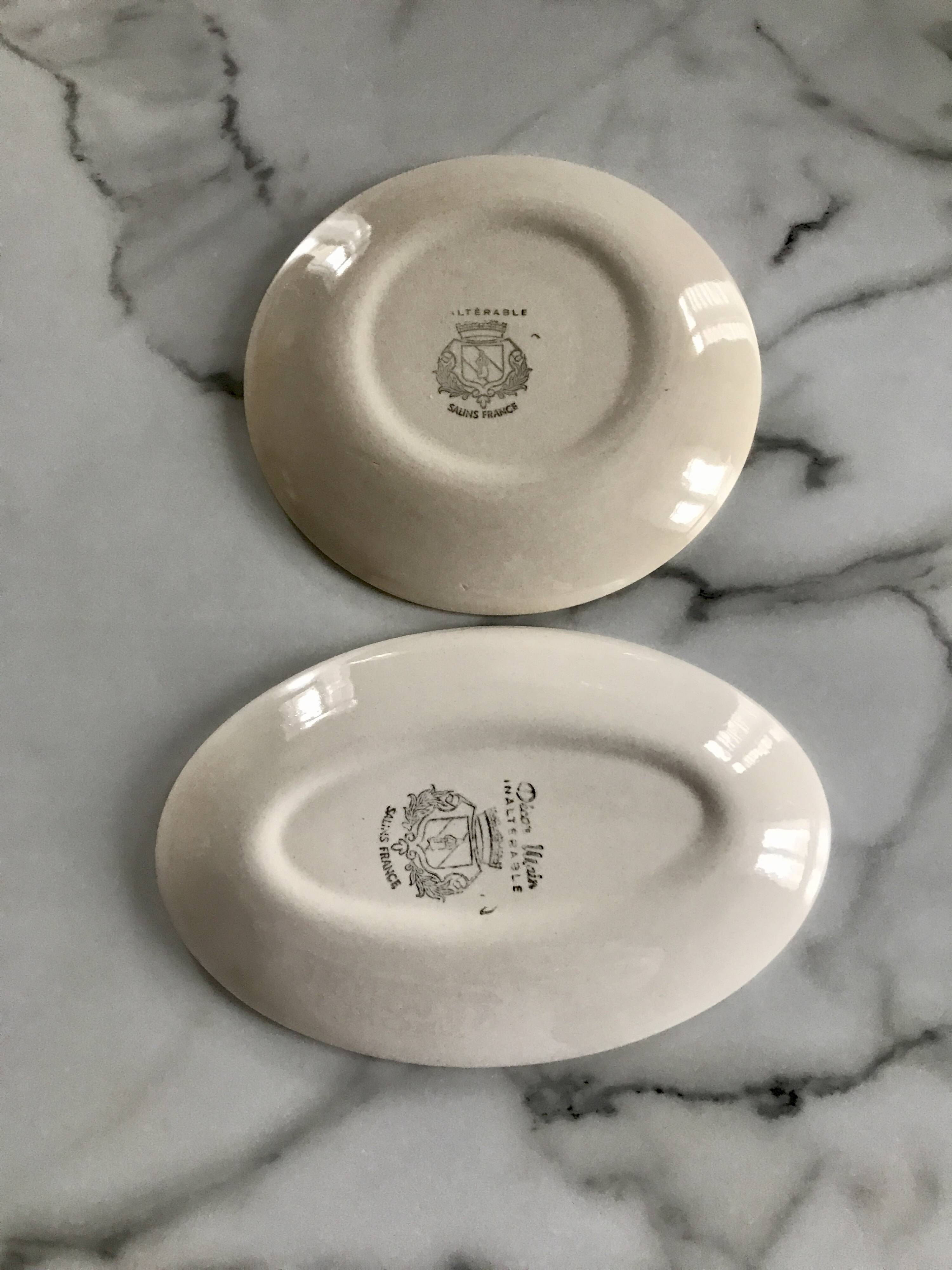 Small vintage ceramic dishes Salins France