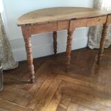 Antique half-moon wooden console