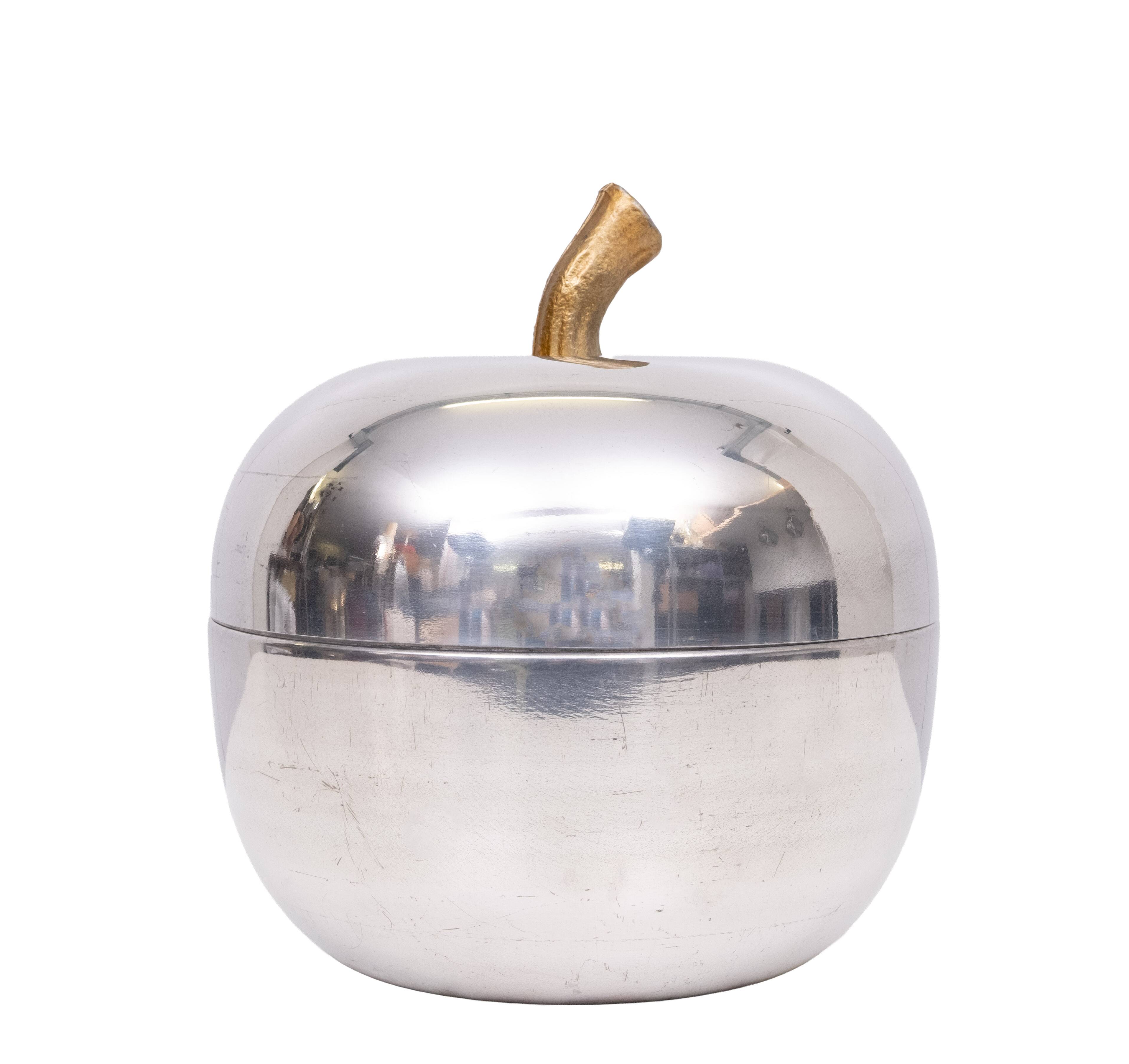 Iconic Aluminum apple Ice Bucket 1970s Italy