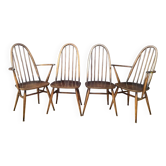 Chaises Windsor Quaker par Lucian Ercolani pour Ercol, Royaume-Uni, années 1960, ensemble de 4.