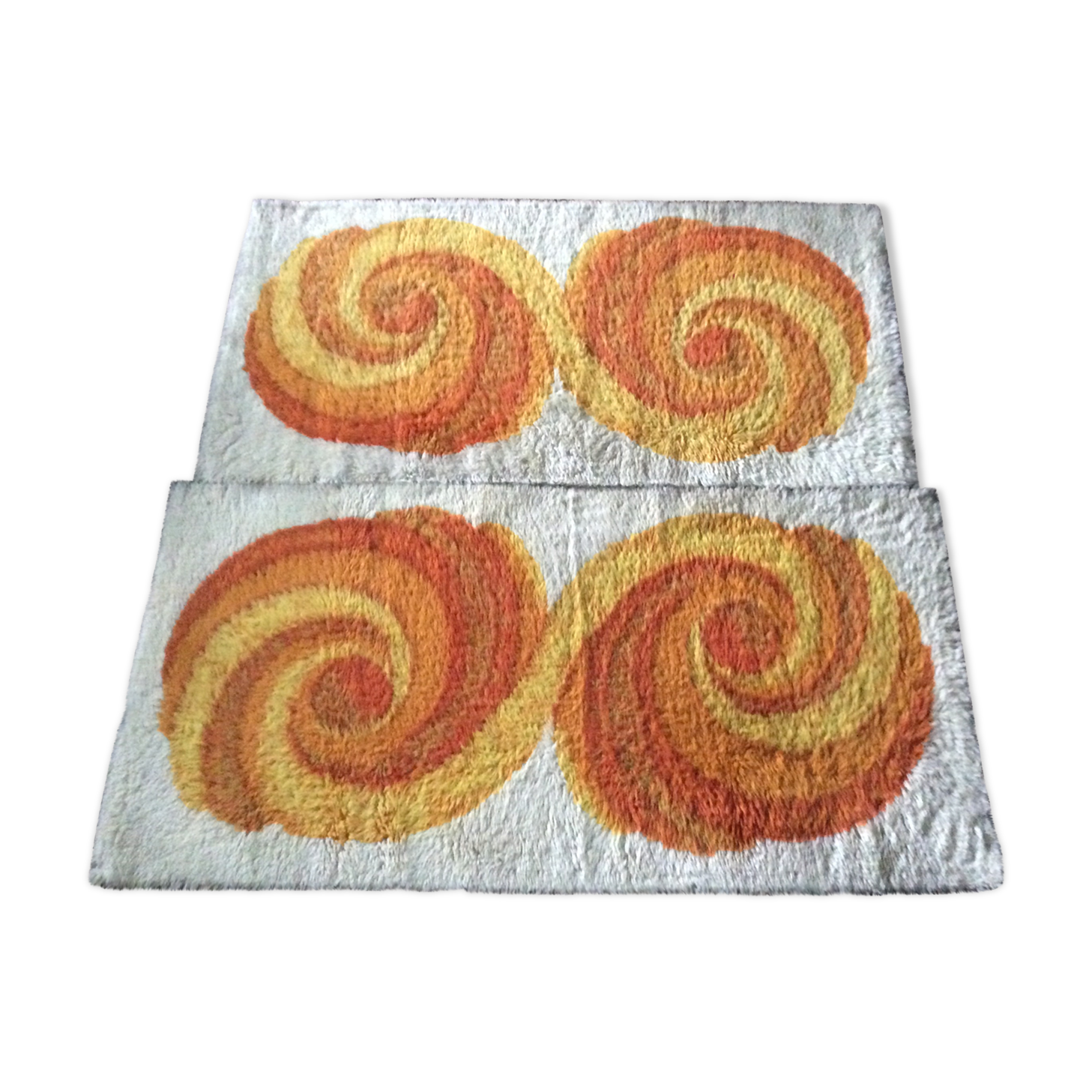 Duo de tapis Bergrya par Bergoos des années 60