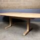 Oval extendable dining table in beech with Danish design.
