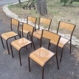 Lot de 6 chaises d’école