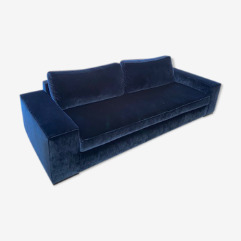 Velvet midnight blue sofa