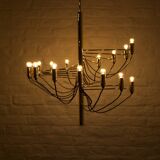 Lustre spirale en laiton style Sarfatti.