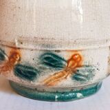Antique dragonfly slip pitcher