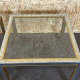 Tables basses en chrome & laiton