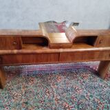 Art deco headboard in walnut bramble