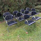Set of 10 Italian design chairs from the 1970s by Effezeta