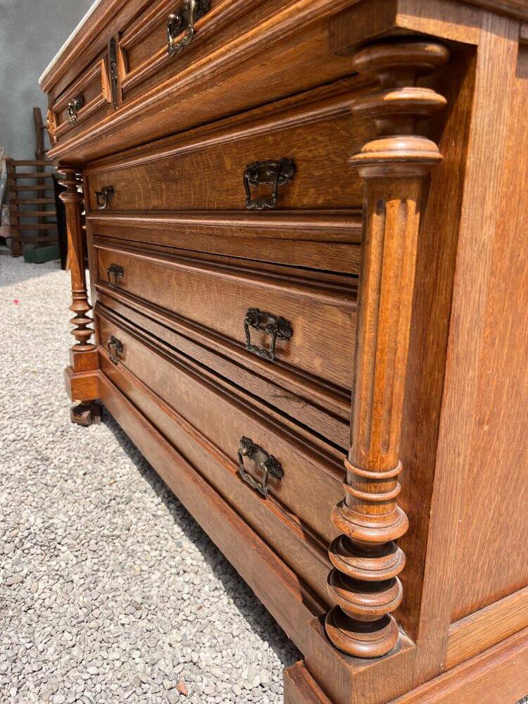 Commode with a white marble top