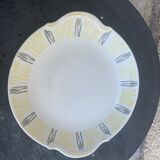 Dish with enamelled ceramic handles FB number 81motif design and vintage