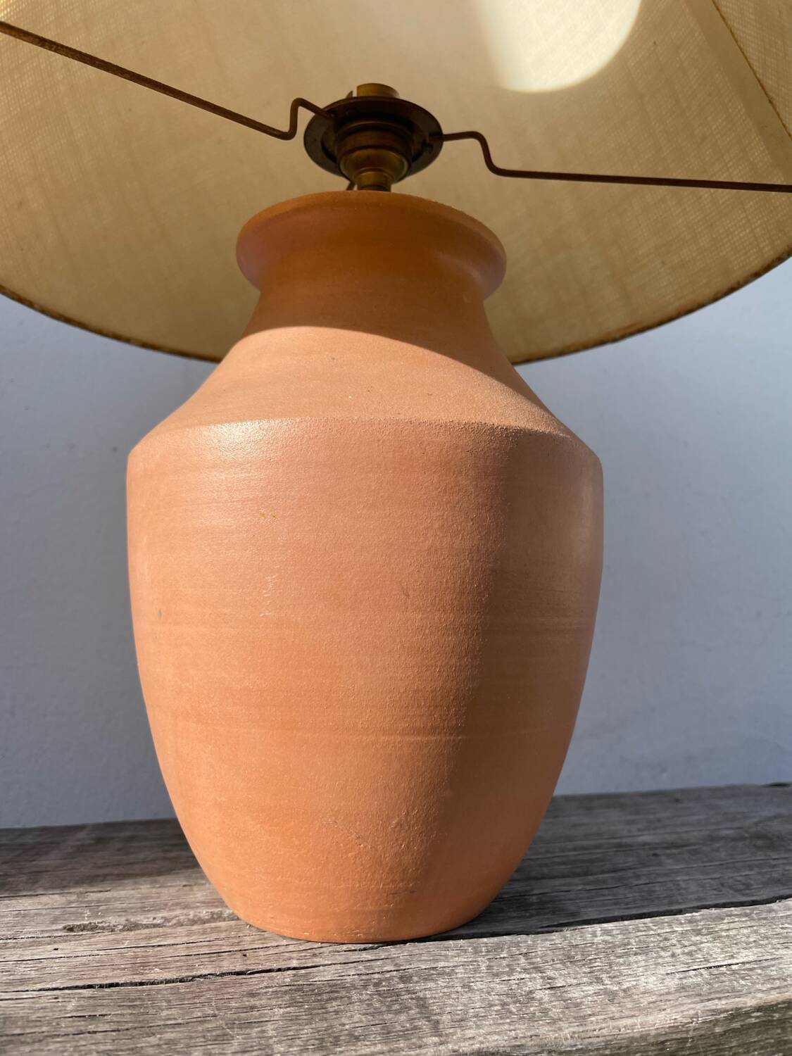 Terracotta ceramic lamp