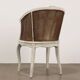 Antique Baroque-style armchair in lacquered walnut, Italy, 20th century.