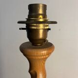 English turned wood twist lamp base from the 60s
