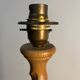 English turned wood twist lamp base from the 60s