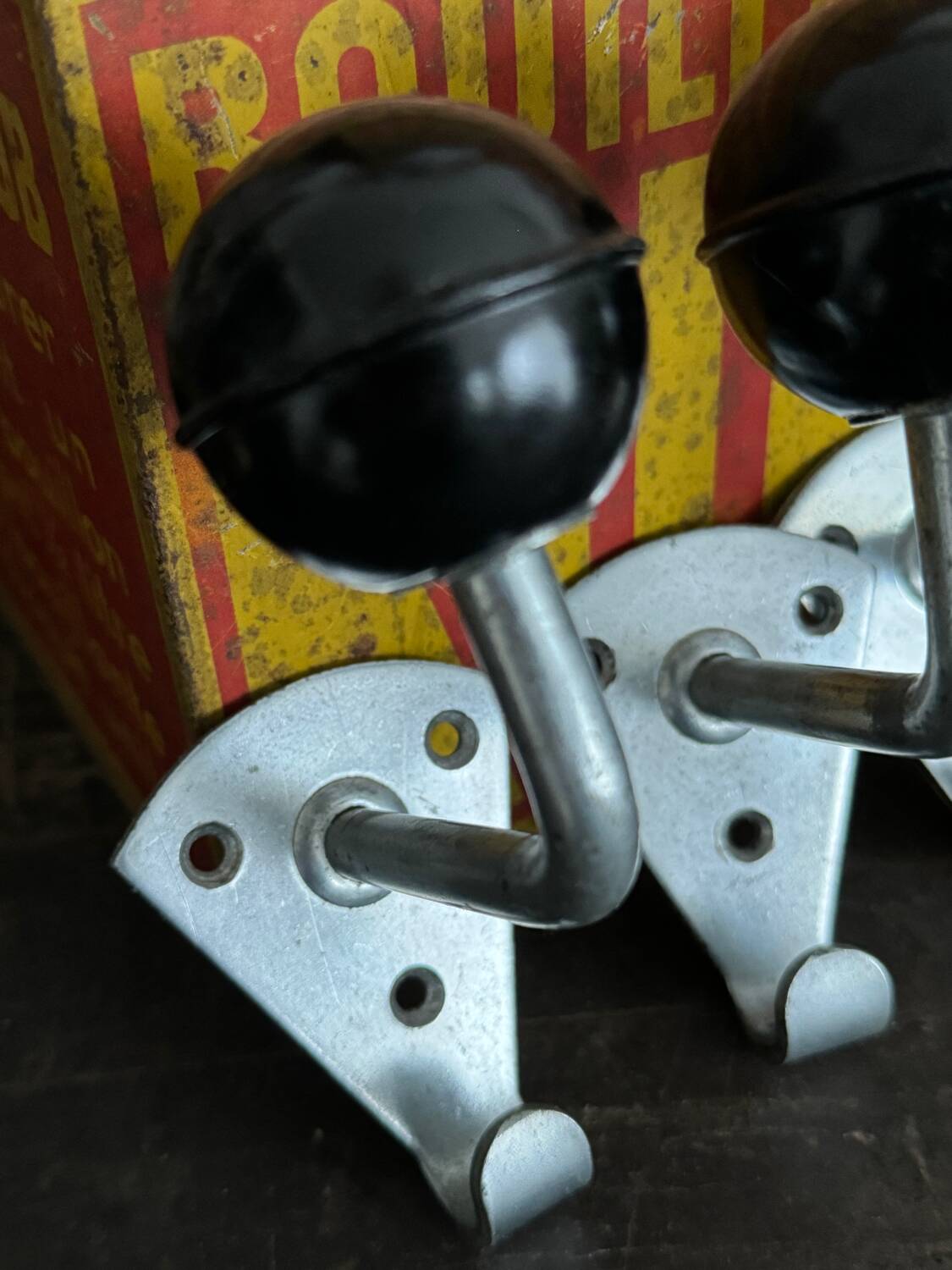 Old Bakelite ball wall hooks