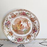 Plat de service ou assiette creuse en faïence de Longwy ," Cyprus"
