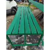 Banc des années 50 en fer et bois