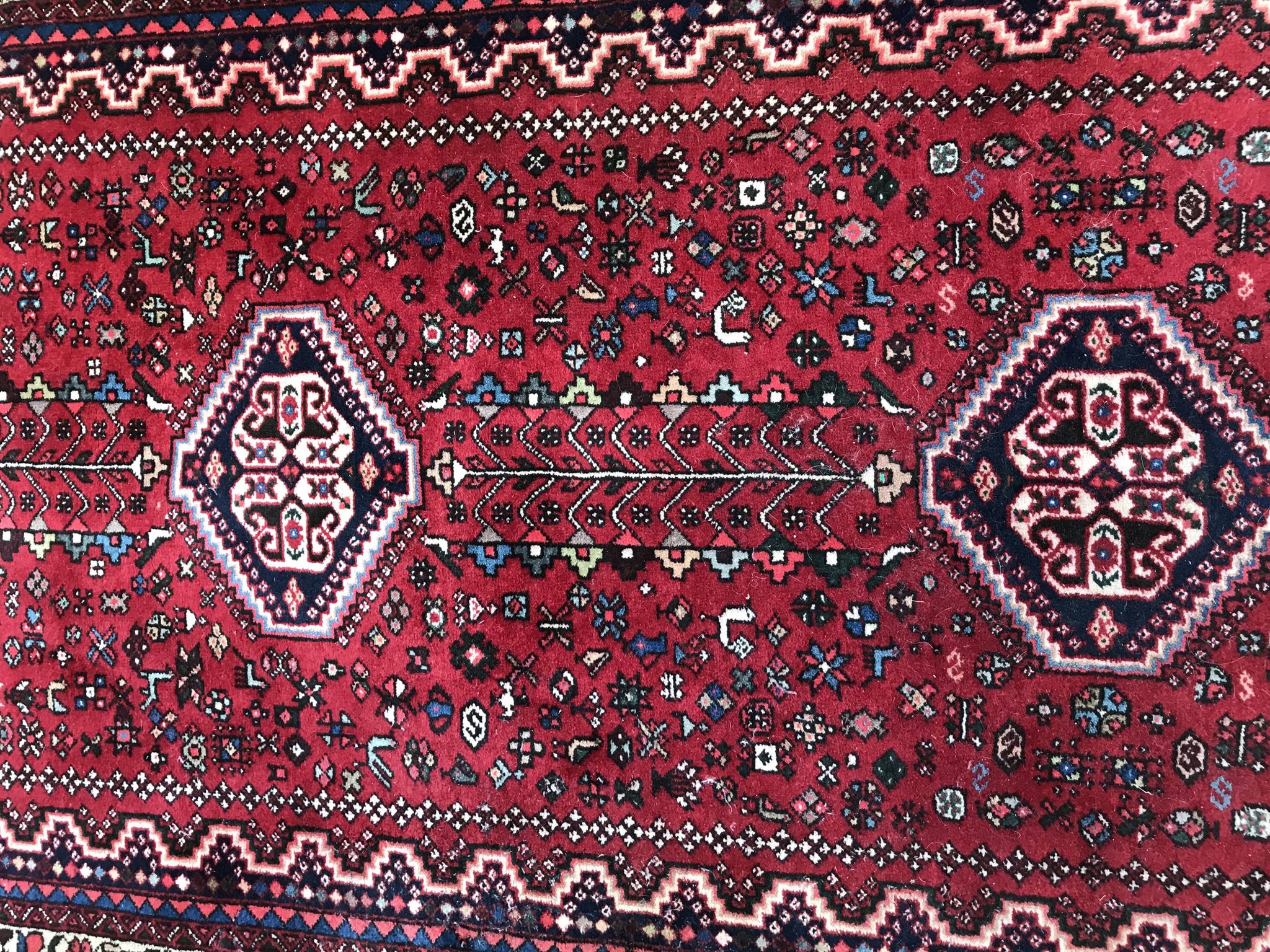 Carpet old corridor Persian abadeh done hand 107x297cm