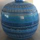 Vase ceramic blue Aldo Londi for Flavia Montelupo faïence vintage 60/70 italy