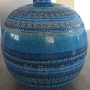 Vase ceramic blue Aldo Londi for Flavia Montelupo faïence vintage 60/70 italy