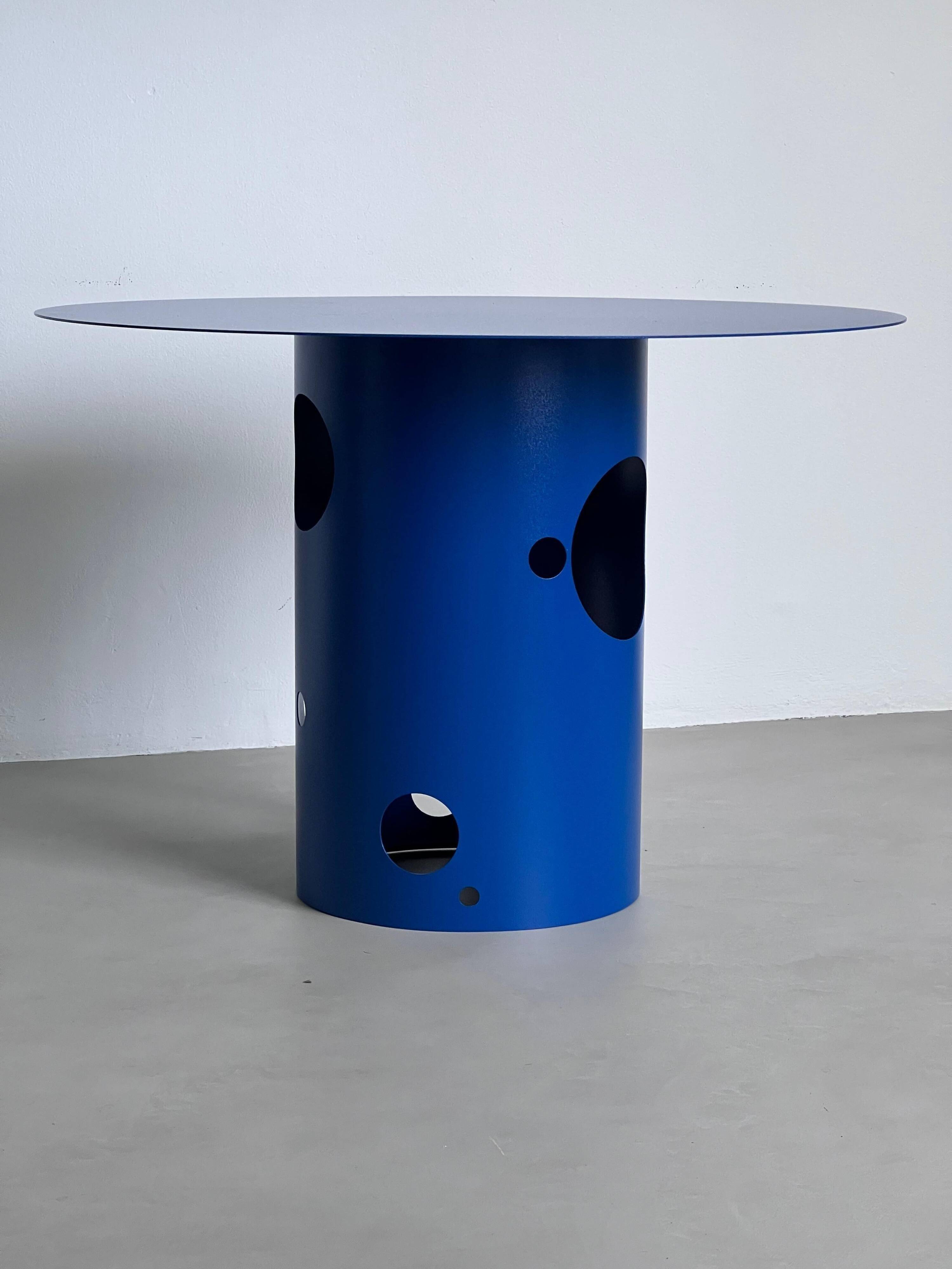 21st Century Contemporary Italian Silos Dining Table, Electric Blue