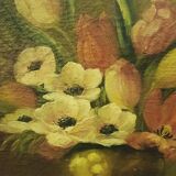 Flower bouquet tableau signed frey
