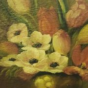 Flower bouquet tableau signed frey