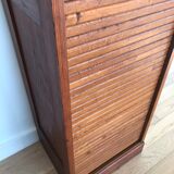 Vintage curtain binder in solid brown oak year 50
