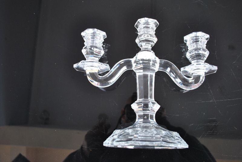 Pair of candlesticks model Regency Crystal Baccarat 1930