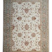 Large Ivory-cream Zielger Rug Handwoven Oriental Floral Carpet 199x292cm