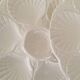 Oyster service dish and 6 plates barbotine earthenware sarreguemines ecru vintage