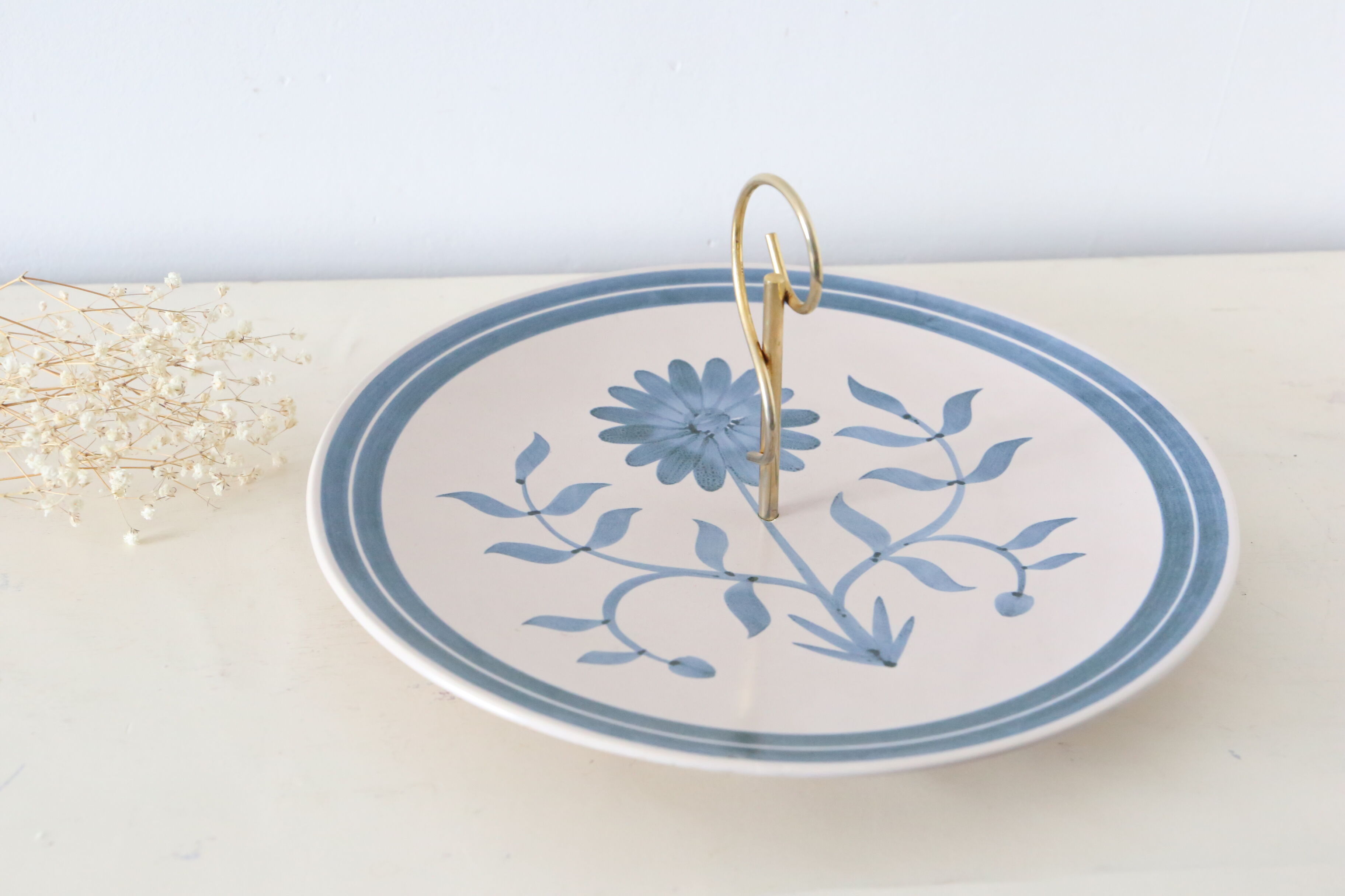 Plat serviteur Longchamp peint à la main vintage