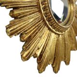 Small Sun Mirror Sunburst Mirror Gold Leaf Convex 24cm