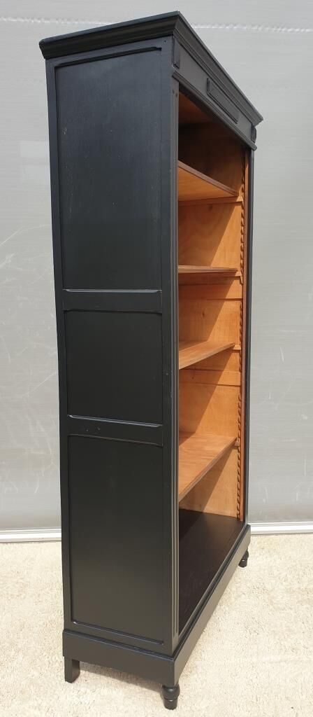 Open bookcase XIXth lacquered black