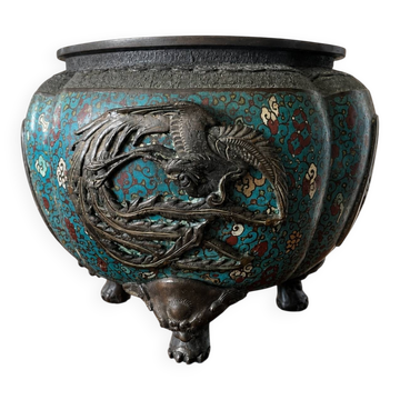 Cloisonné bronze cache pot Meiji (late 19th century).