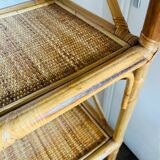 Vintage bamboo rattan shelf bookcase
