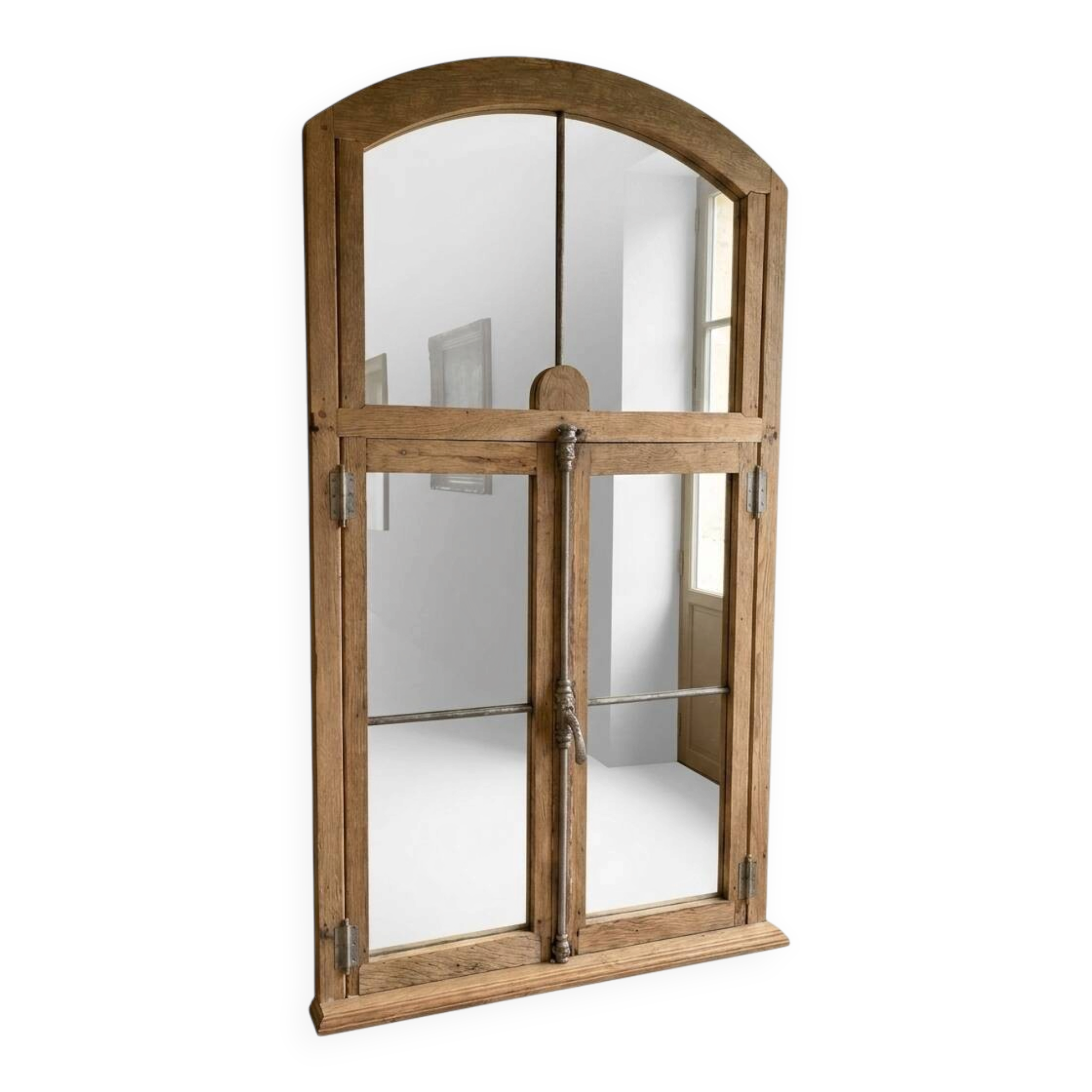 Eighteenth-century oak window mirror.