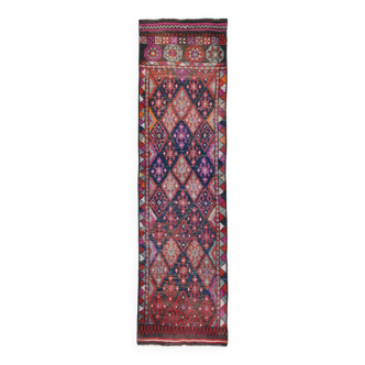 Tapis de couloir turc rouge bleu marine 76x283 cm SK 18873