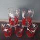 5 old glass vintage stork alsace