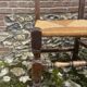 Six brutalist chairs straws and wood 60s
