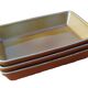 3 rectangular oven dishes BCI (Bretagne Céramique Industrie)
