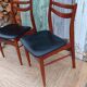 Chaises scandinaves, pied compas, skaï