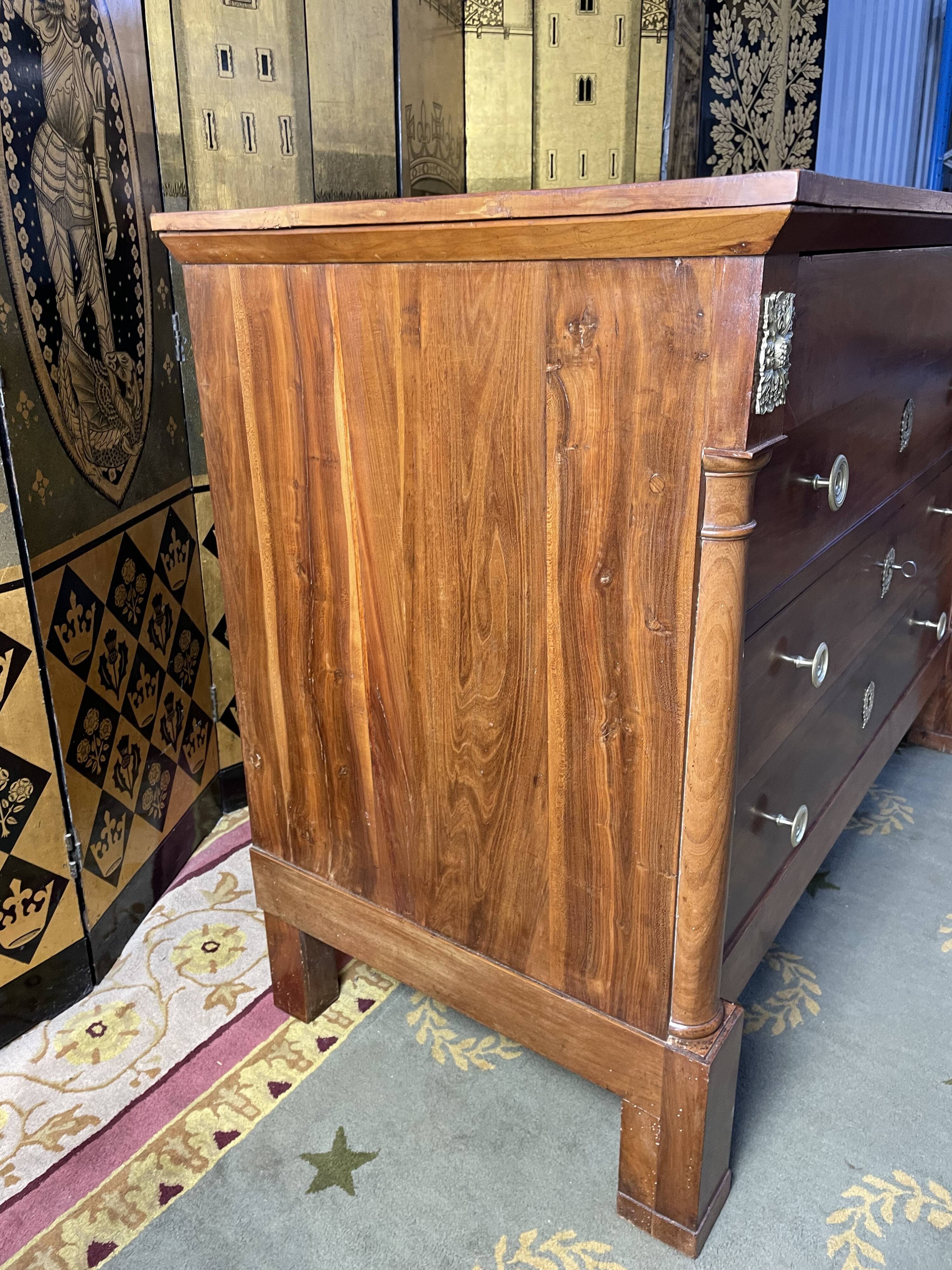 Plum chest of drawers Empire era restored