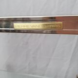 Glass and plexiglass rolling shelf Pierre Vandel